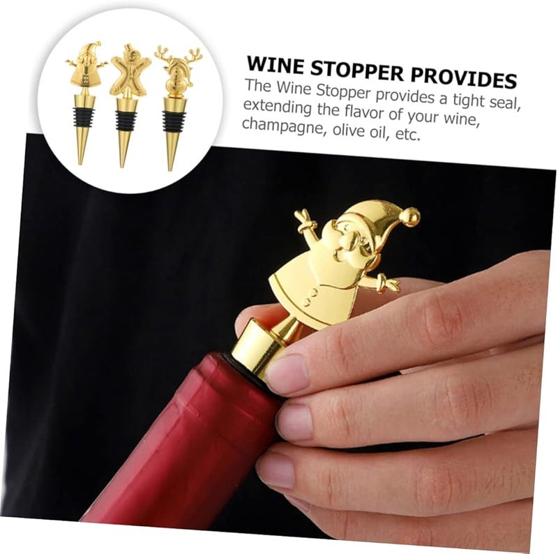 Cabilock 3pcs Christmas Bottle Stoppers Strong Sealing For Wine And Beverage - Image 4